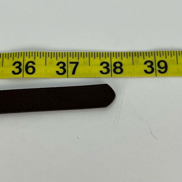 Wet Seal Skinny Brown Faux Leather Belt Gold Chain Detailing Size Small NEW - Picture 7 of 8